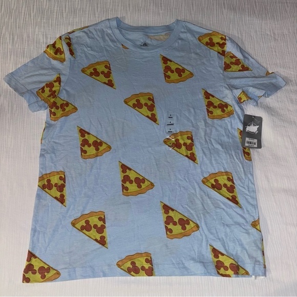 Disney Other - Disney blue shirt with Mickey pepperoni pizza, size Small, NEW with TAGS